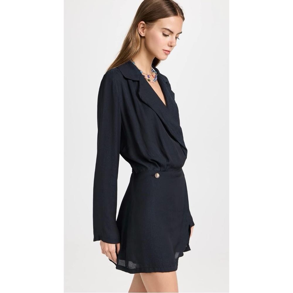 SOLD 🌈 NEW FREE PEOPLE SIMONE MINI BLACK BLAZER SUIT DRESS XS - Picture 11 of 16